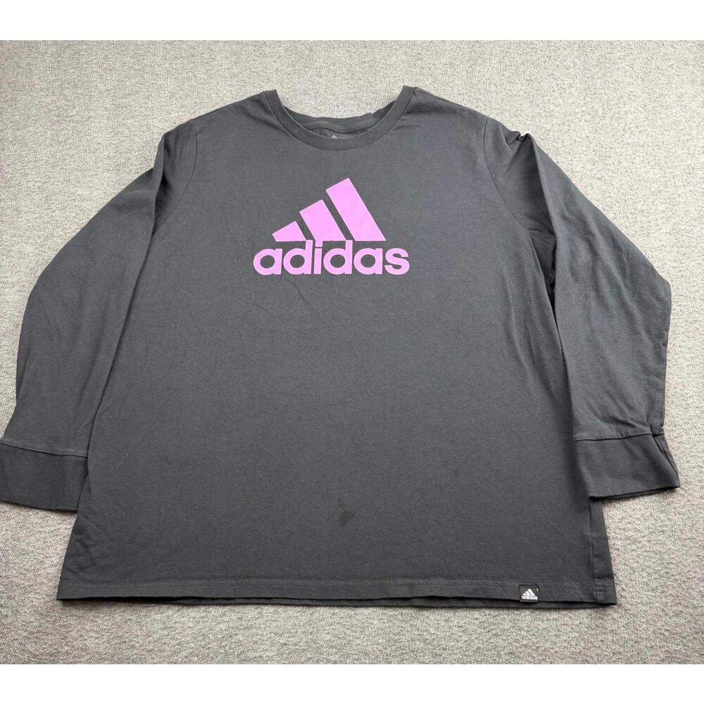 Adidas‎ Men's Long Sleeve Activewear Shirt Black with Pink Logo Size 2X
